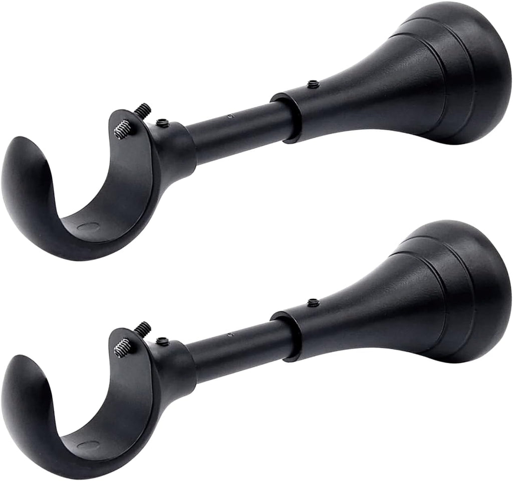 2pcs Black Extended Heavy Duty Curtain Rod Brackets