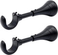 2pcs Black Extended Heavy Duty Curtain Rod Brackets
