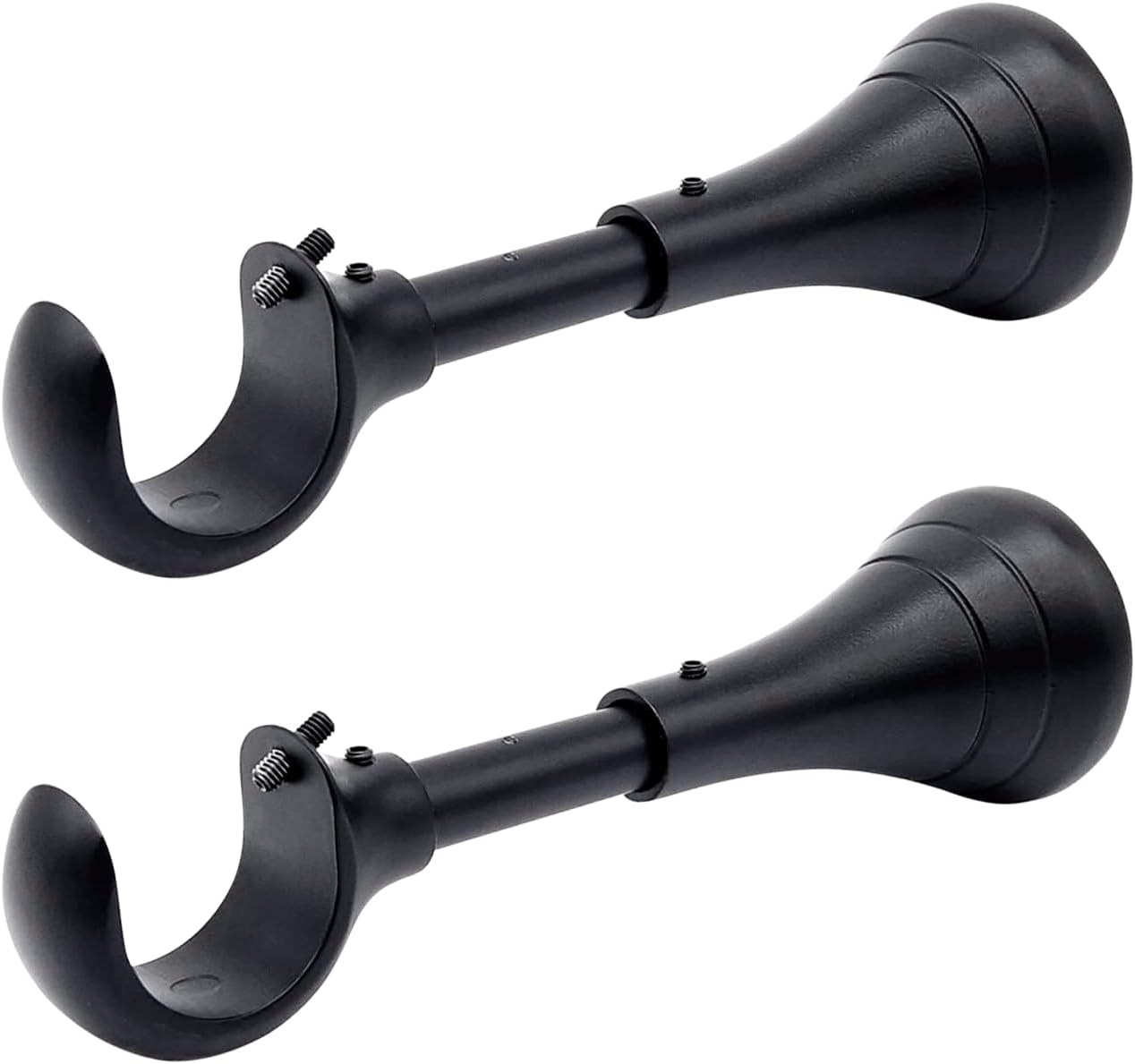 2pcs Black Extended Heavy Duty Curtain Rod Brackets