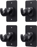 4 Pieces Black Self Adhesive No Drill Curtain Rod Brackets