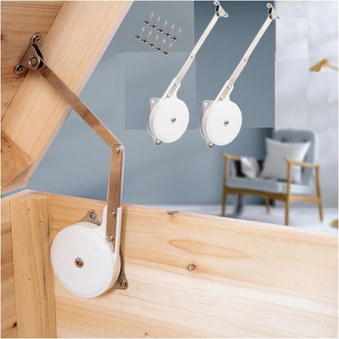 2 Pack Soft Close Multi-Shape Toy Box Chest Lid Hinges