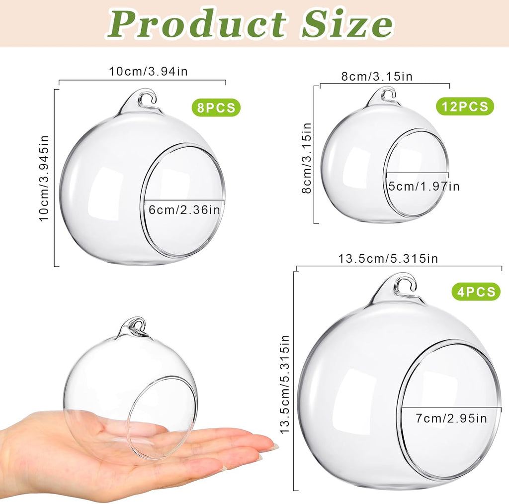 24 Clear Fillable Glass Orb Tealight Holders