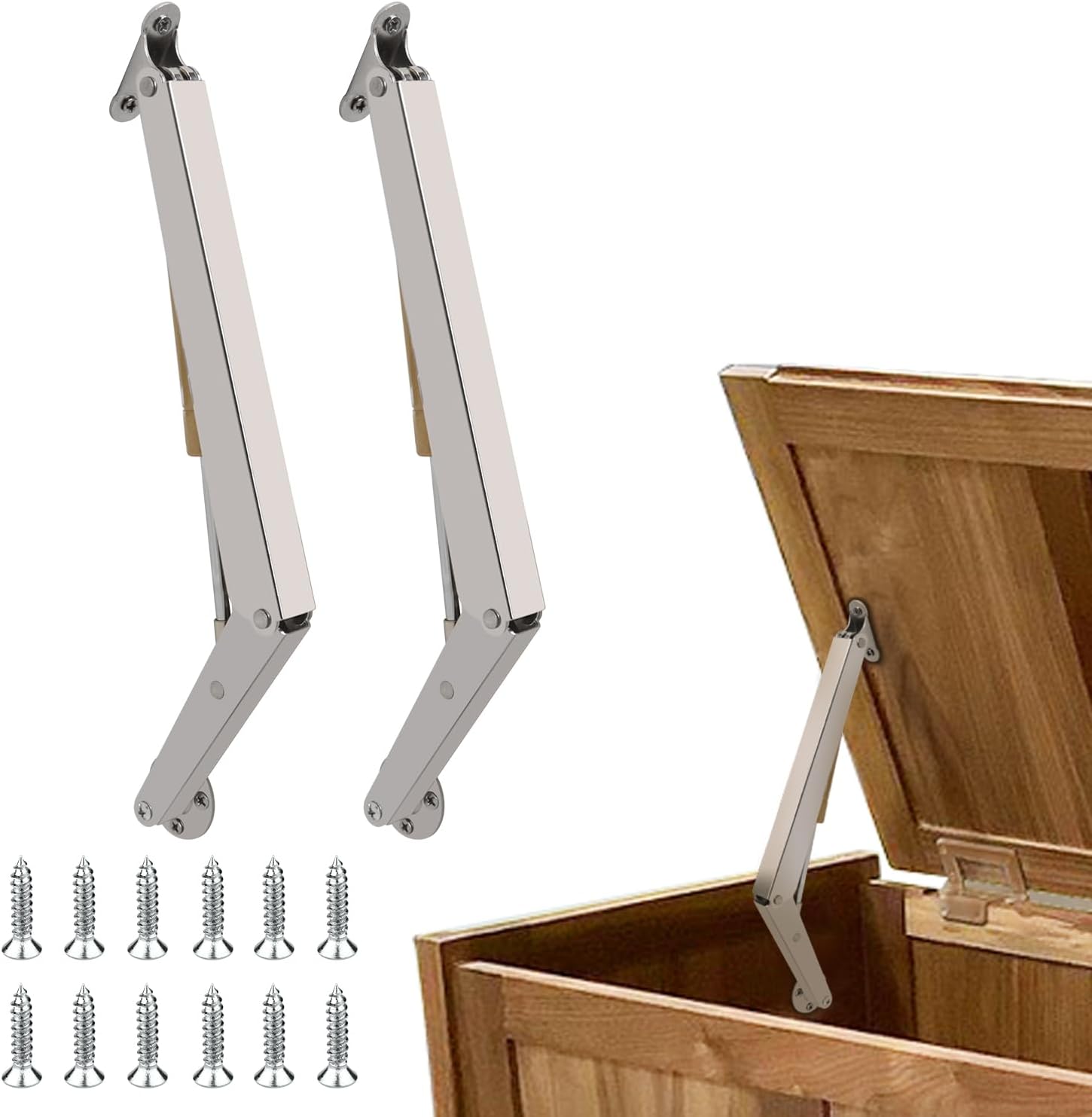 2 Pack 150N Soft Close Gas Strut Lid Hinges