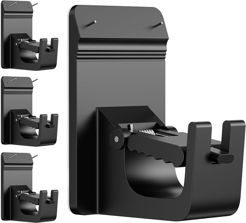 4PC Heavy Duty No Drill Curtain Rod Brackets