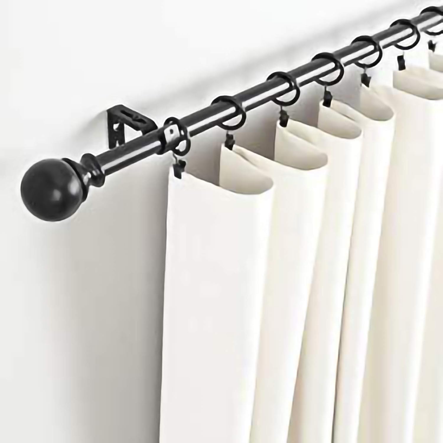 20pcs Glossy Black Adjustable Curtain Rod Wall Brackets