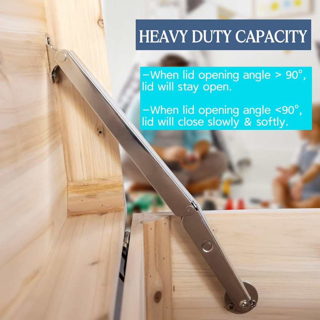 2pcs 80lbs 250N Heavy Duty Soft Close Chest Lid Hinges