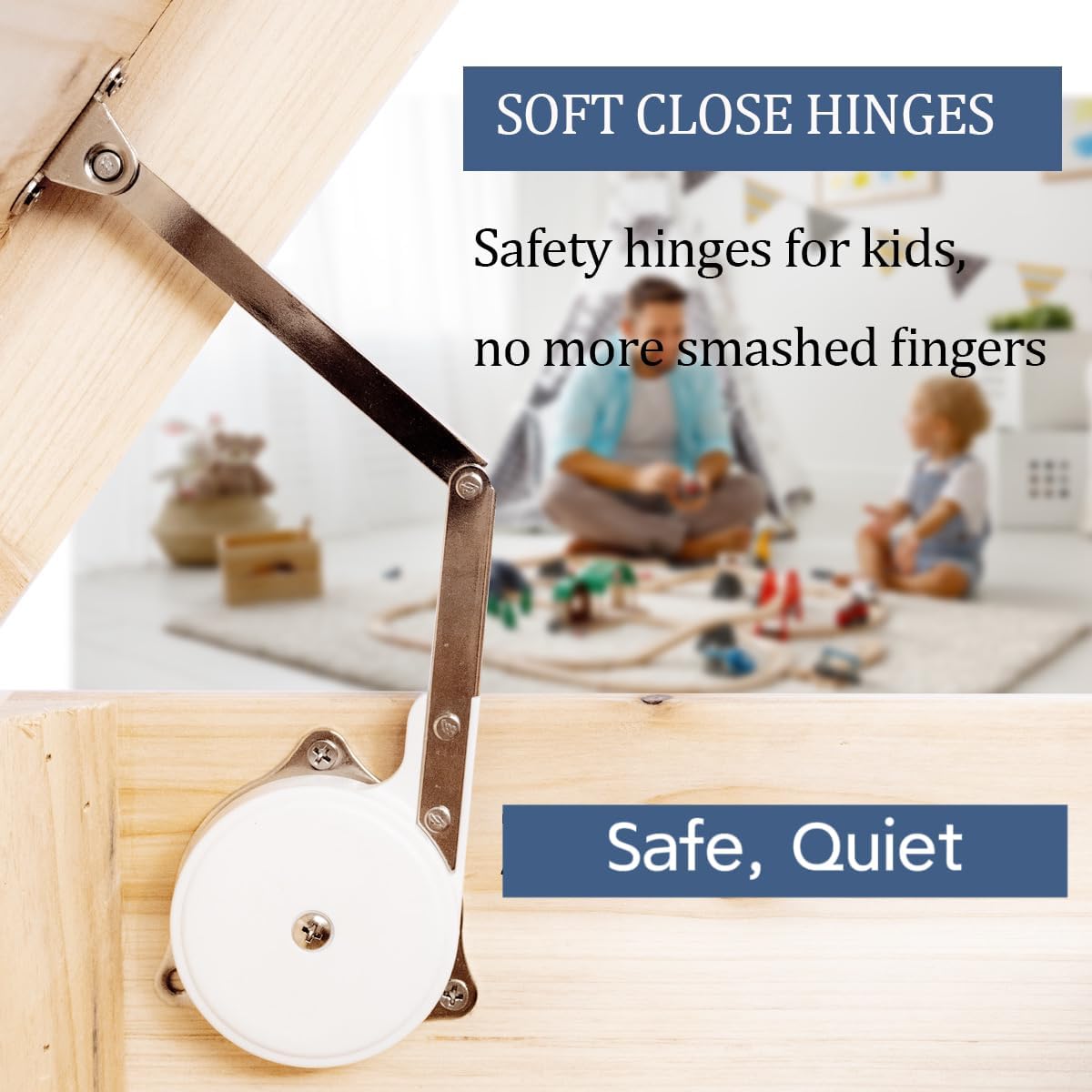 2 Pack Soft Close Multi-Shape Toy Box Chest Lid Hinges