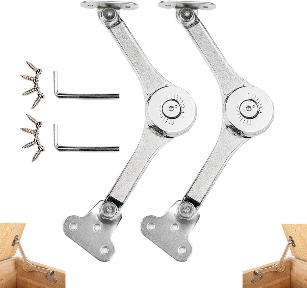 2pcs 50lb Heavy Duty Soft Close Toy Box Lid Hinges