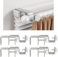 4 Pack Silver No Drill Over-Blinds Curtain Rod Brackets