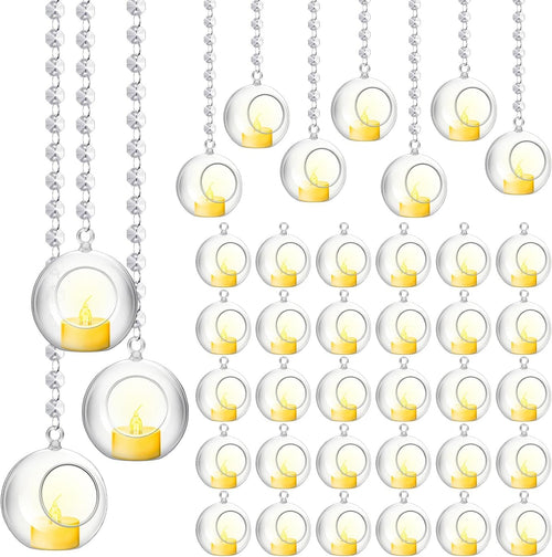 100 Crystal Bead Glass Globe Candle Holders