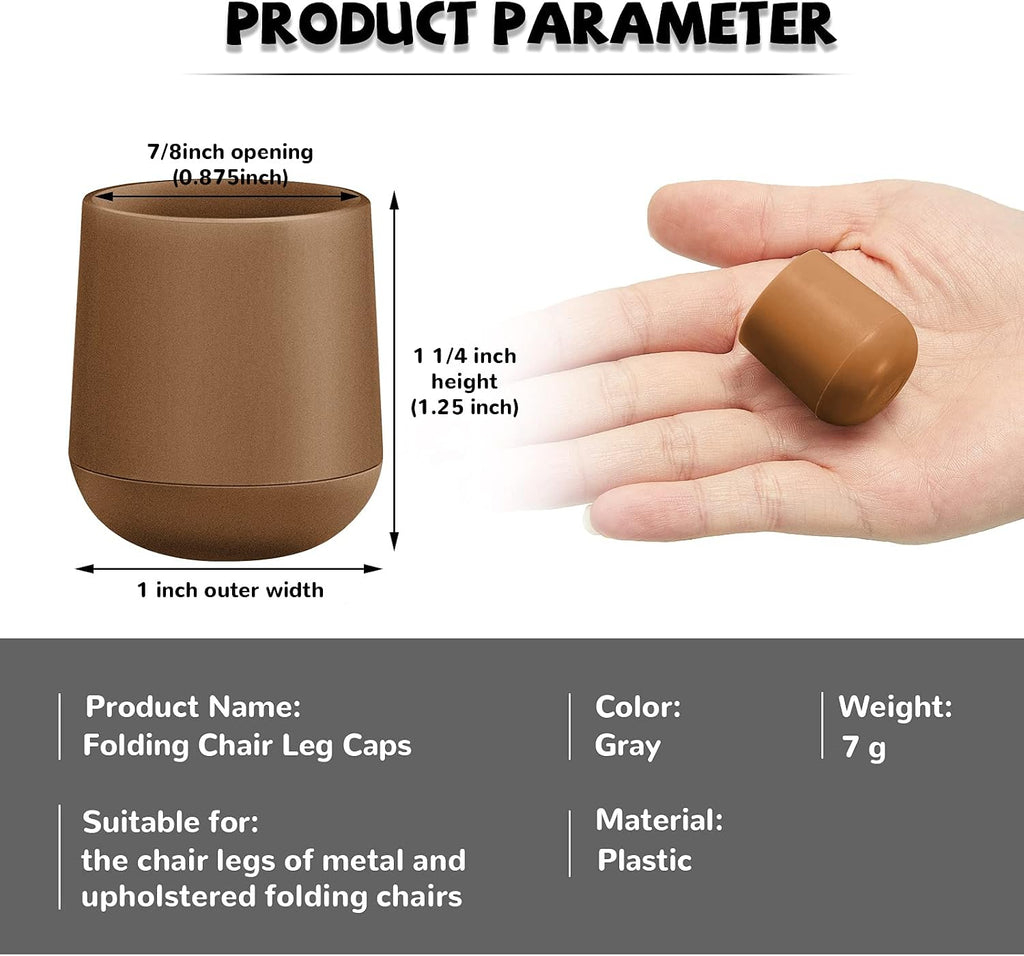 36pcs Beige Round Plastic Folding Chair Leg Caps