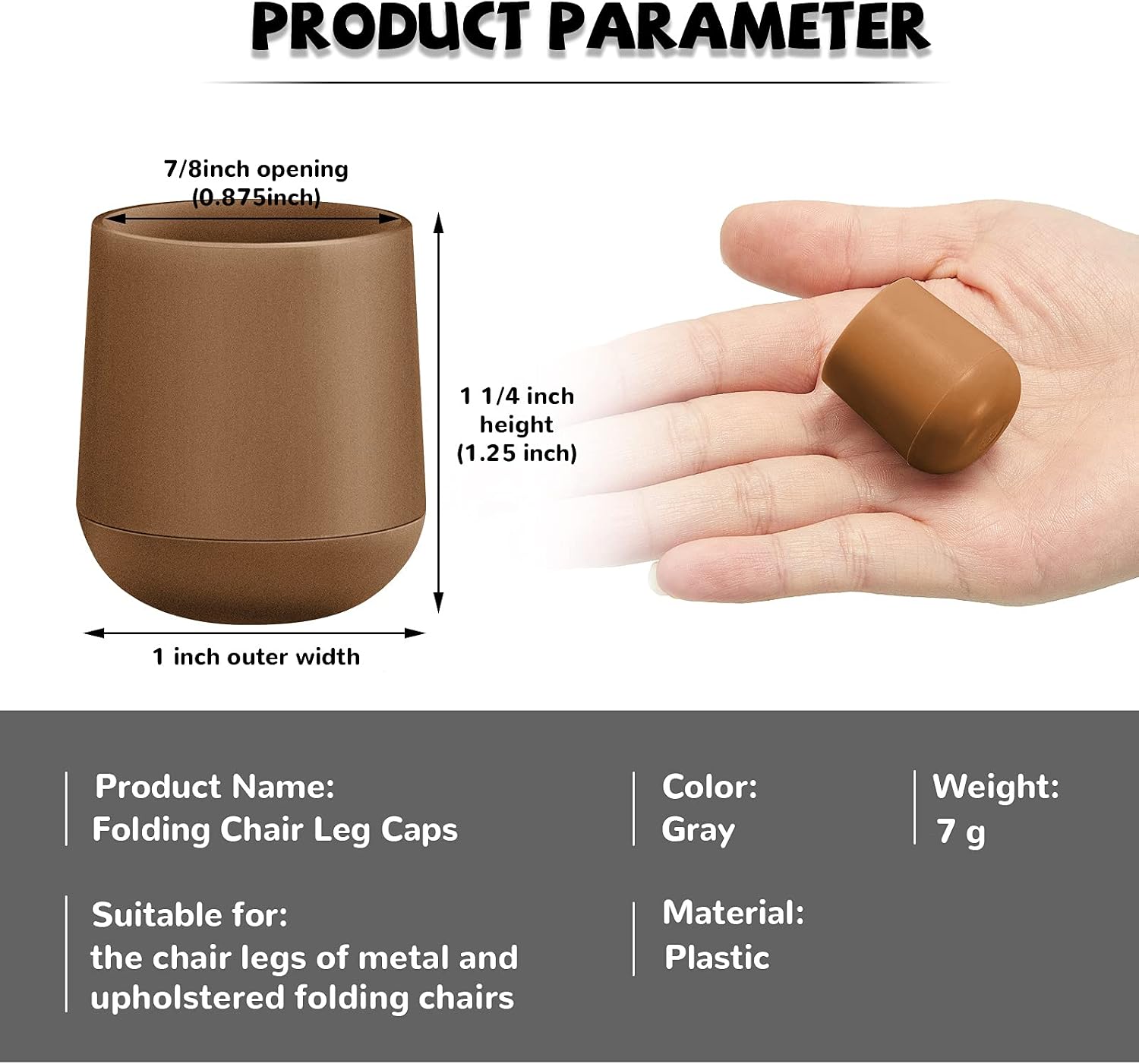 36pcs Beige Round Plastic Folding Chair Leg Caps