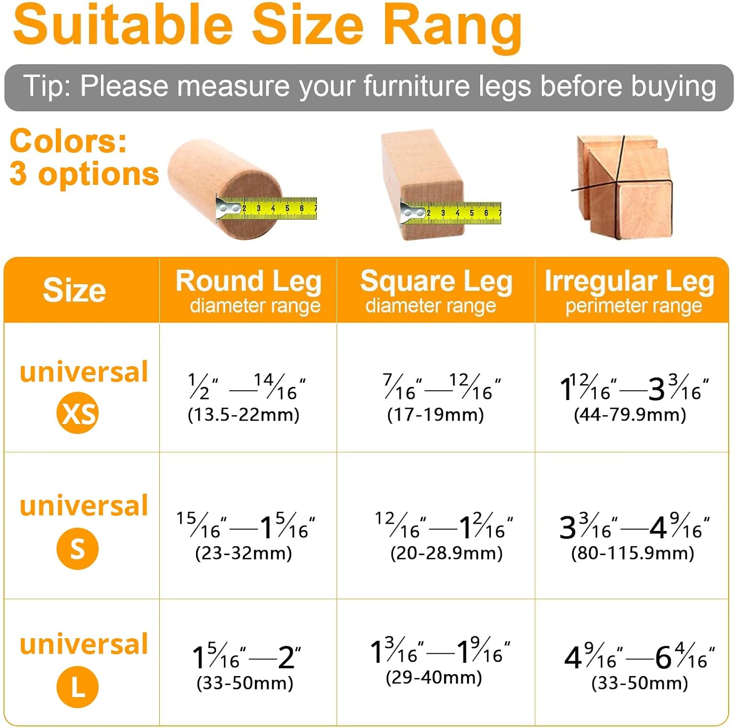24 Pack Large Universal Silicone Felt Chair Leg Floor Protectors