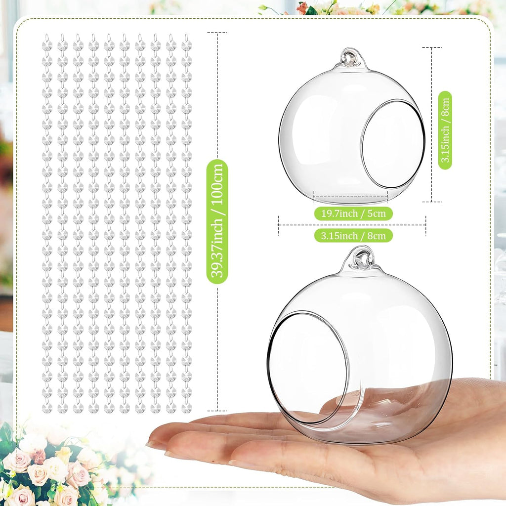 Crystal Garland Glass Globe Tealight Holders