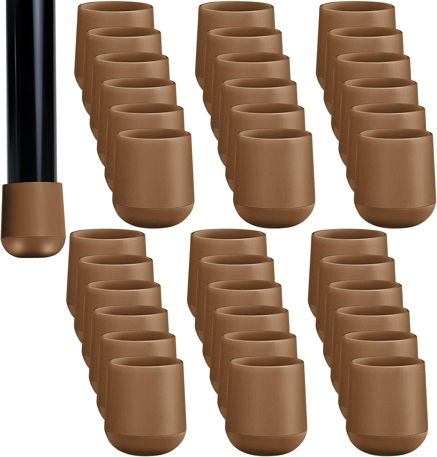 36pcs Beige Round Plastic Folding Chair Leg Caps