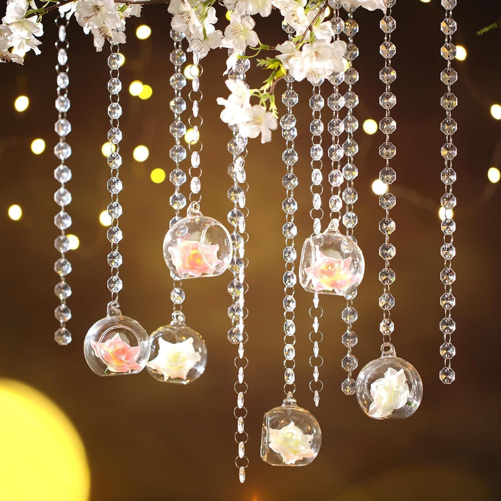 12 Acrylic Bead Glass Globe Candle Holders