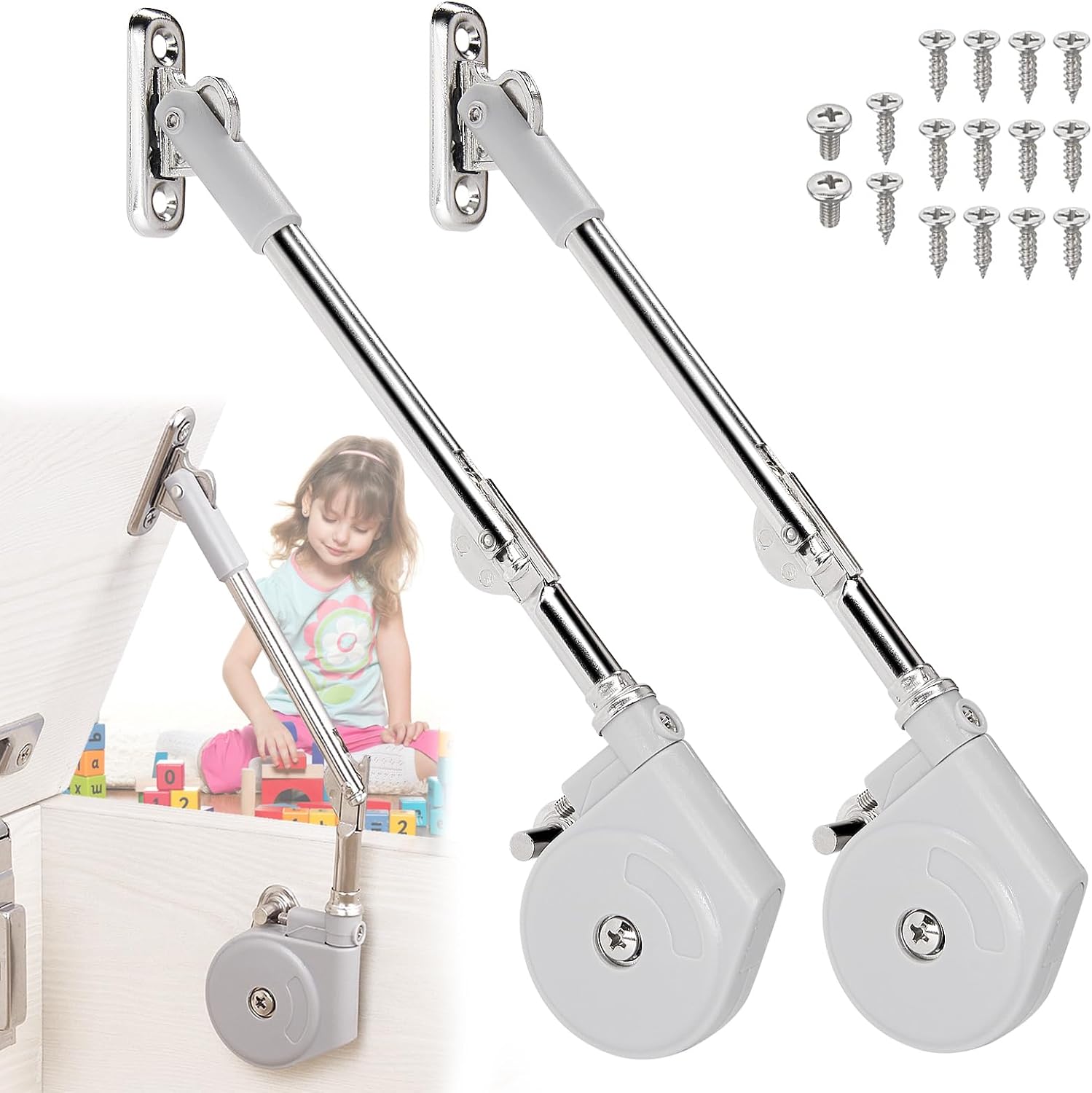 2 Pack Adjustable Soft Close Chest Lid Hinges