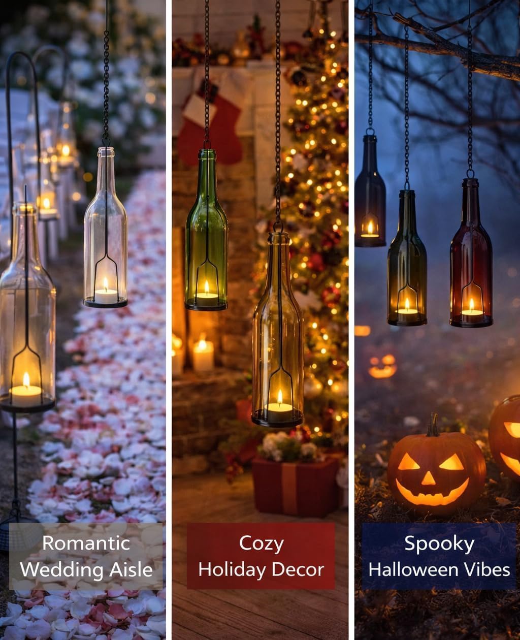 12 Wrought Iron Wine Bottle Candle Holders
