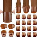 16pcs Brown Small Round Silicone Chair Leg Floor Protectors