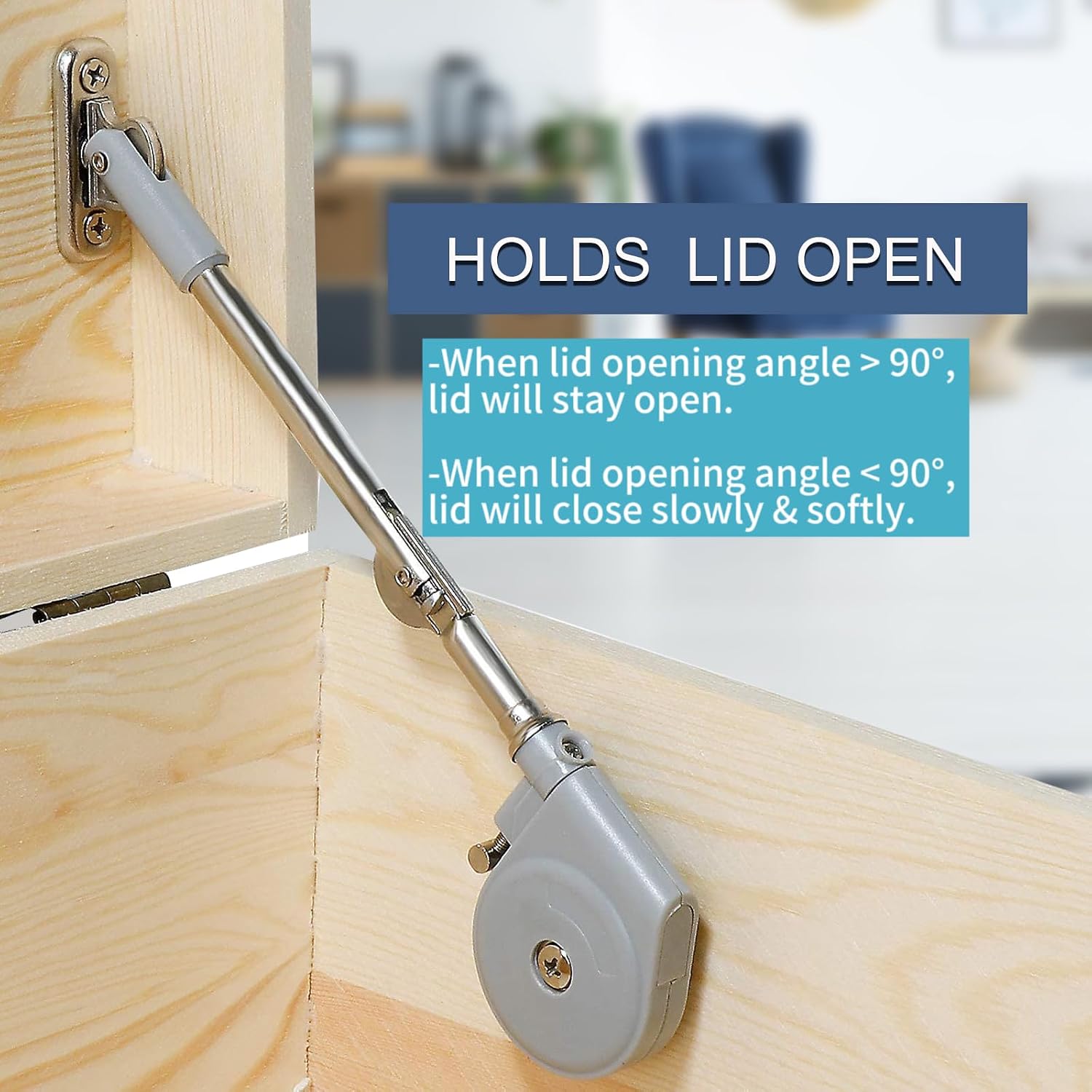 2pcs 15-25lb Soft Close Toy Box Lid Hinges