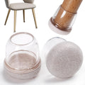 24pcs Clear Silicone Felt Round Chair Leg Floor Protectors