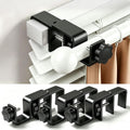 3 Pack Black No Drill Over-Blinds Curtain Rod Brackets