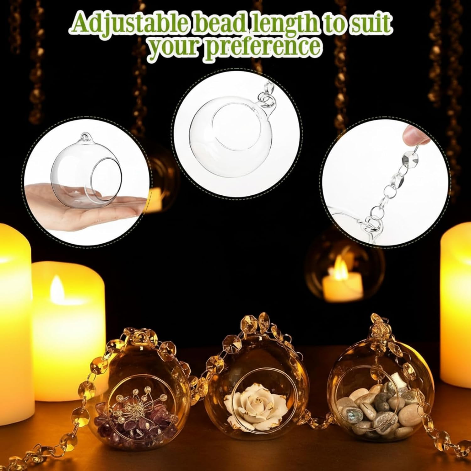Crystal Garland Glass Globe Tealight Holders