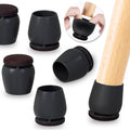 24Pcs Black Large Round Silicone Felt Chair Leg Floor Protectors