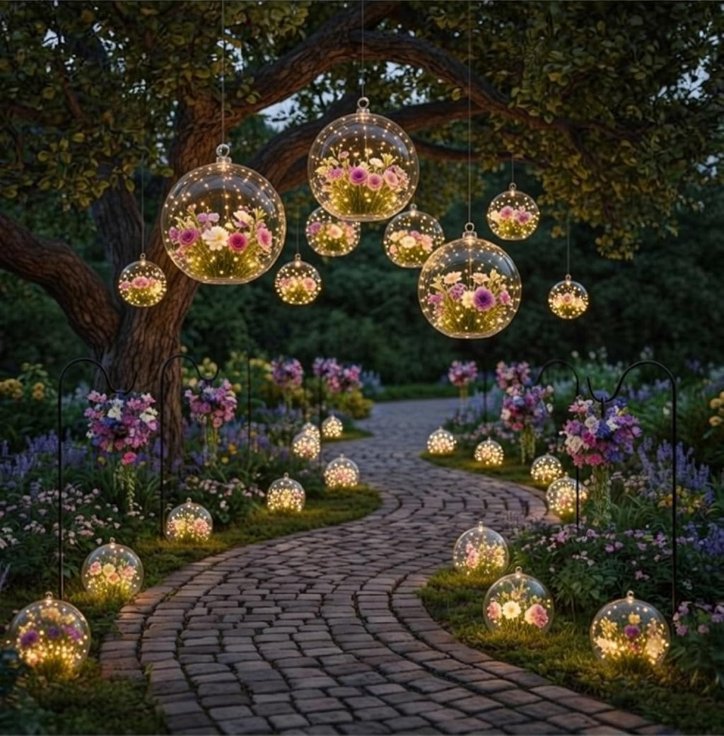 24 Clear Fillable Glass Orb Tealight Holders