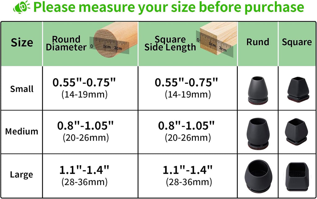 16PCS Black Extra Small Round Felt Chair Leg Floor Protectors