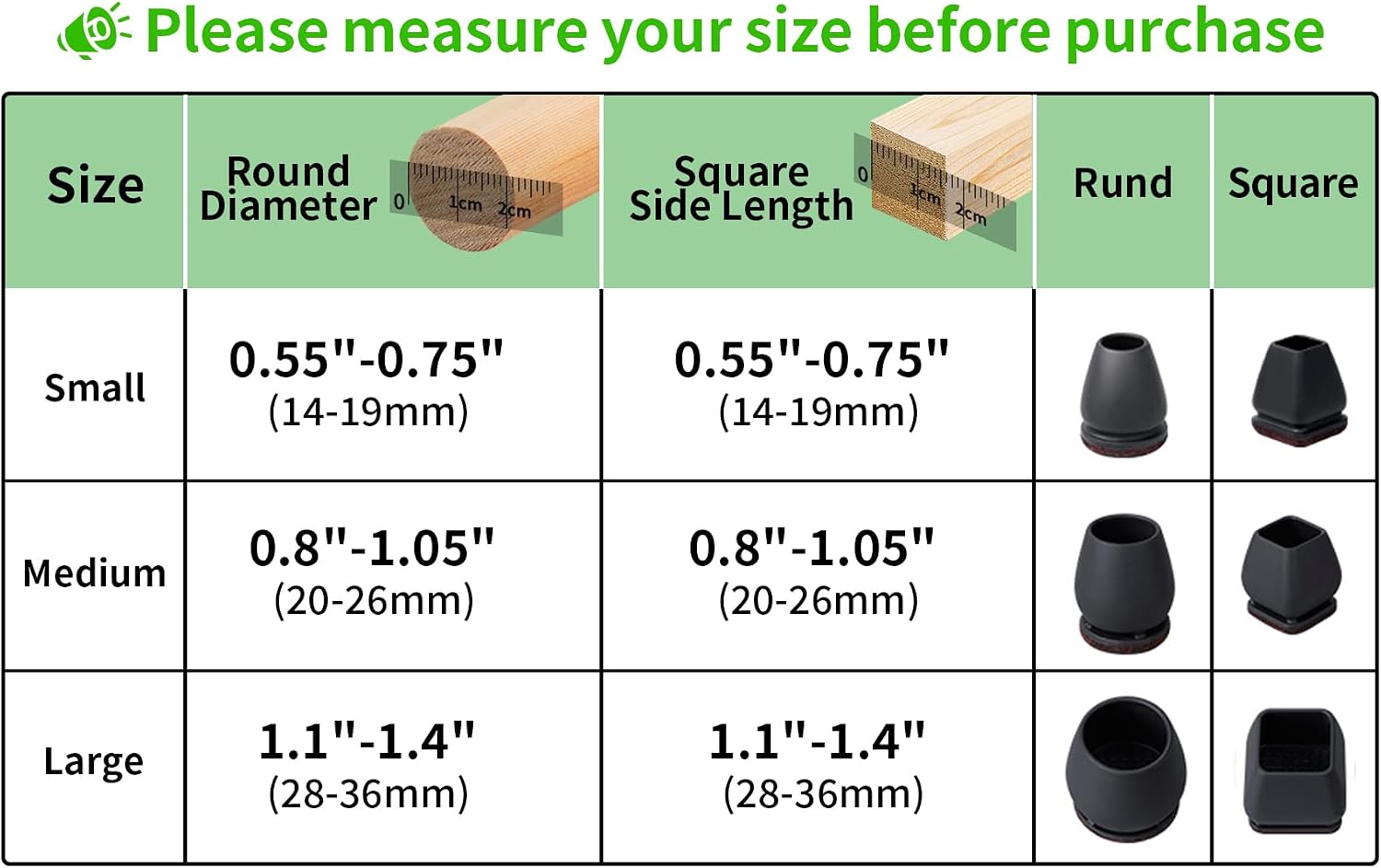 16PCS Black Extra Small Round Felt Chair Leg Floor Protectors