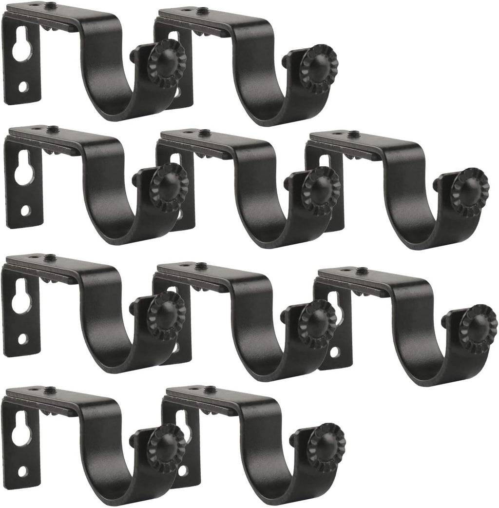 10 Pieces Adjustable Black Heavy Duty Curtain Rod Brackets