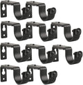 10 Pieces Adjustable Black Heavy Duty Curtain Rod Brackets