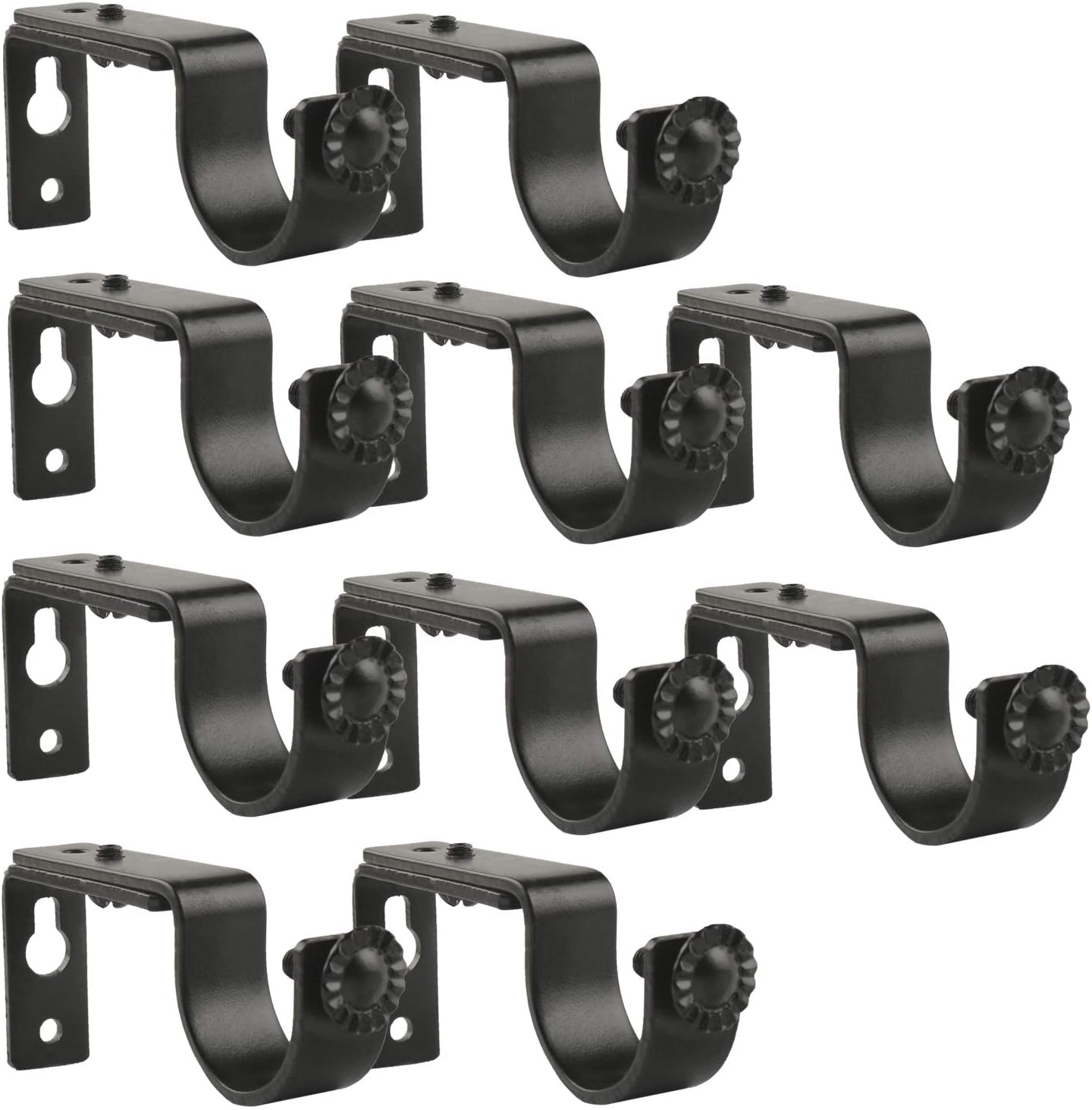 10 Pieces Adjustable Black Heavy Duty Curtain Rod Brackets