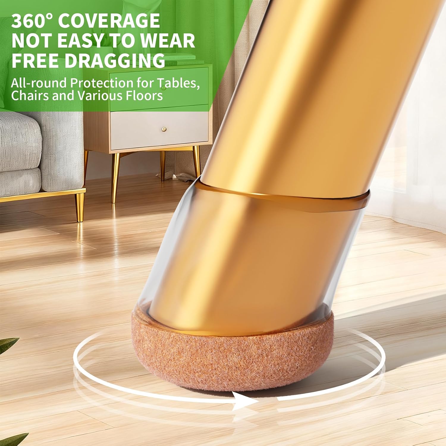 24pcs Clear Slanted Leg Silicone Felt Chair Leg Protectors