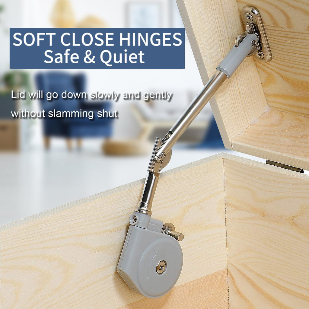 2pcs 15-25lb Soft Close Toy Box Lid Hinges