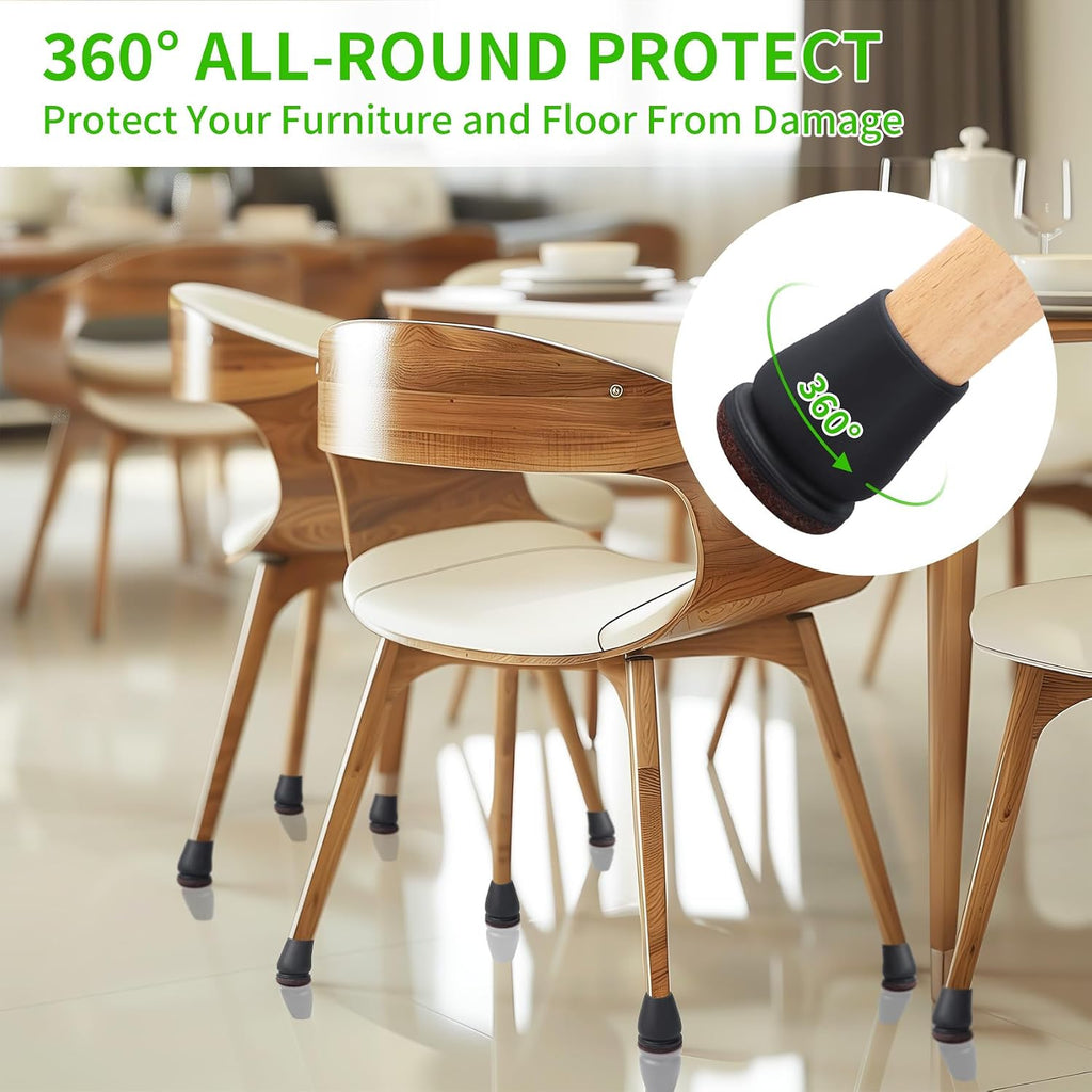 16PCS Black Extra Small Round Felt Chair Leg Floor Protectors
