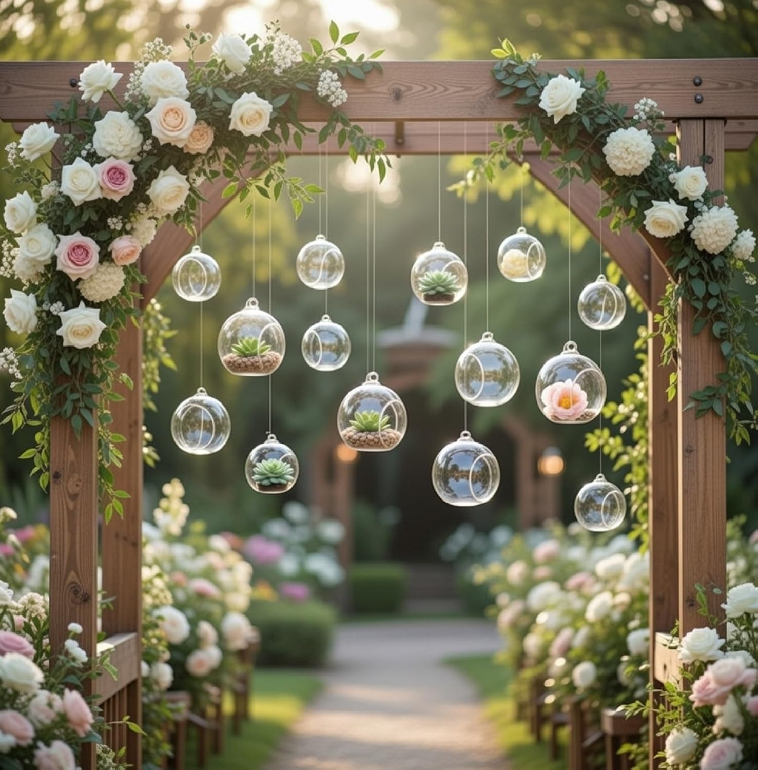 24 Clear Fillable Glass Orb Tealight Holders