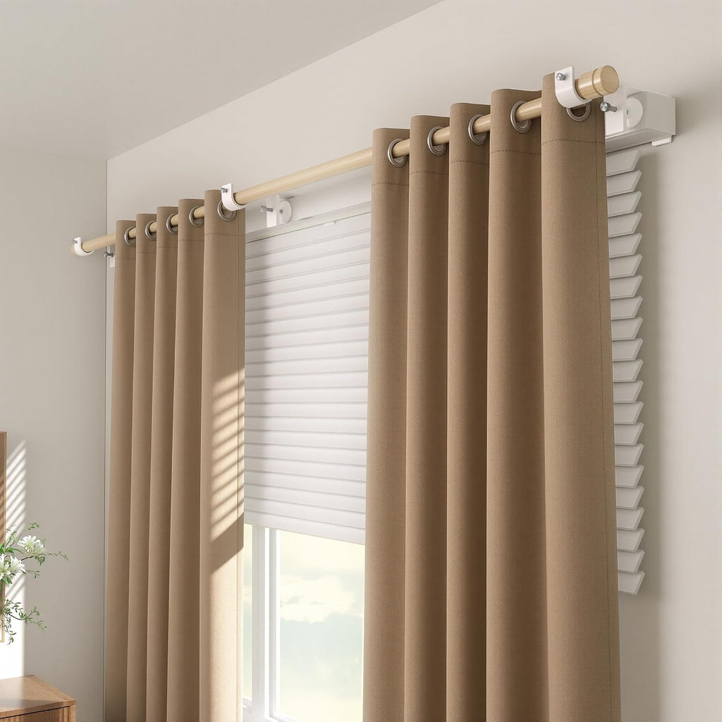 3 Pack White No Drill Over-Blinds Curtain Rod Brackets