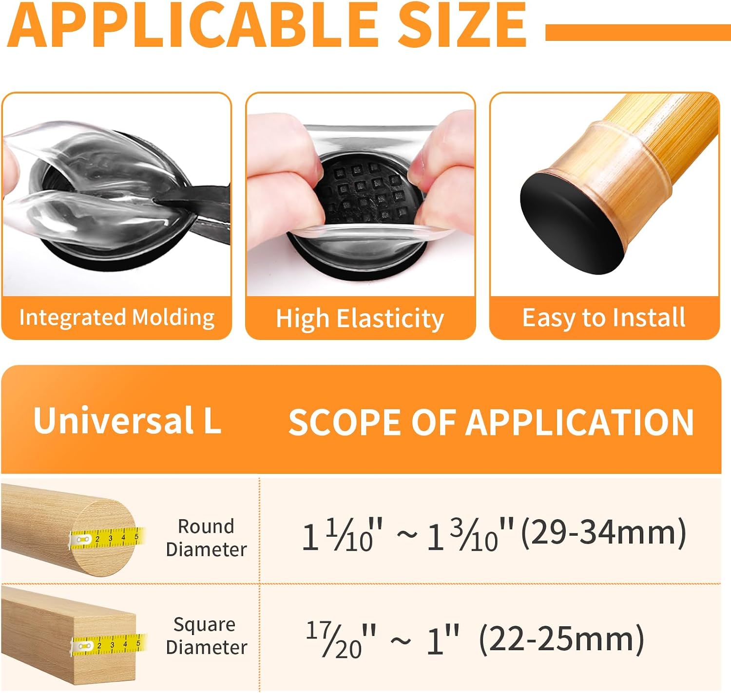24pcs Round Teflon Carpet Furniture Chair Sliders
