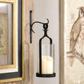 Black Metal Wall Hurricane Candle Sconce