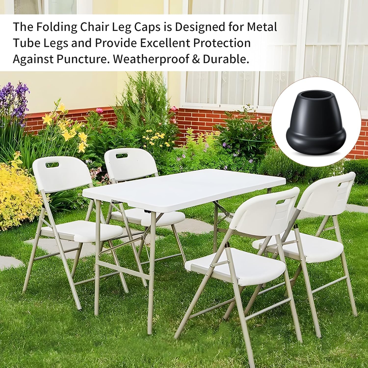 24Pcs Black 0.75" Round Rubber Chair Leg Caps