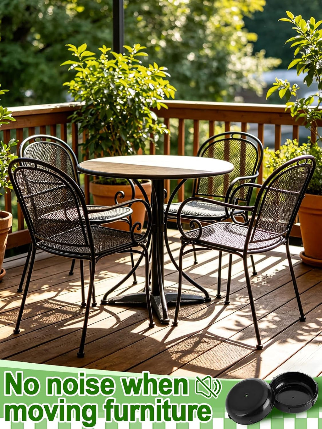 36 Pack 1.5 Inch Wrought Iron Patio Chair Leg Caps