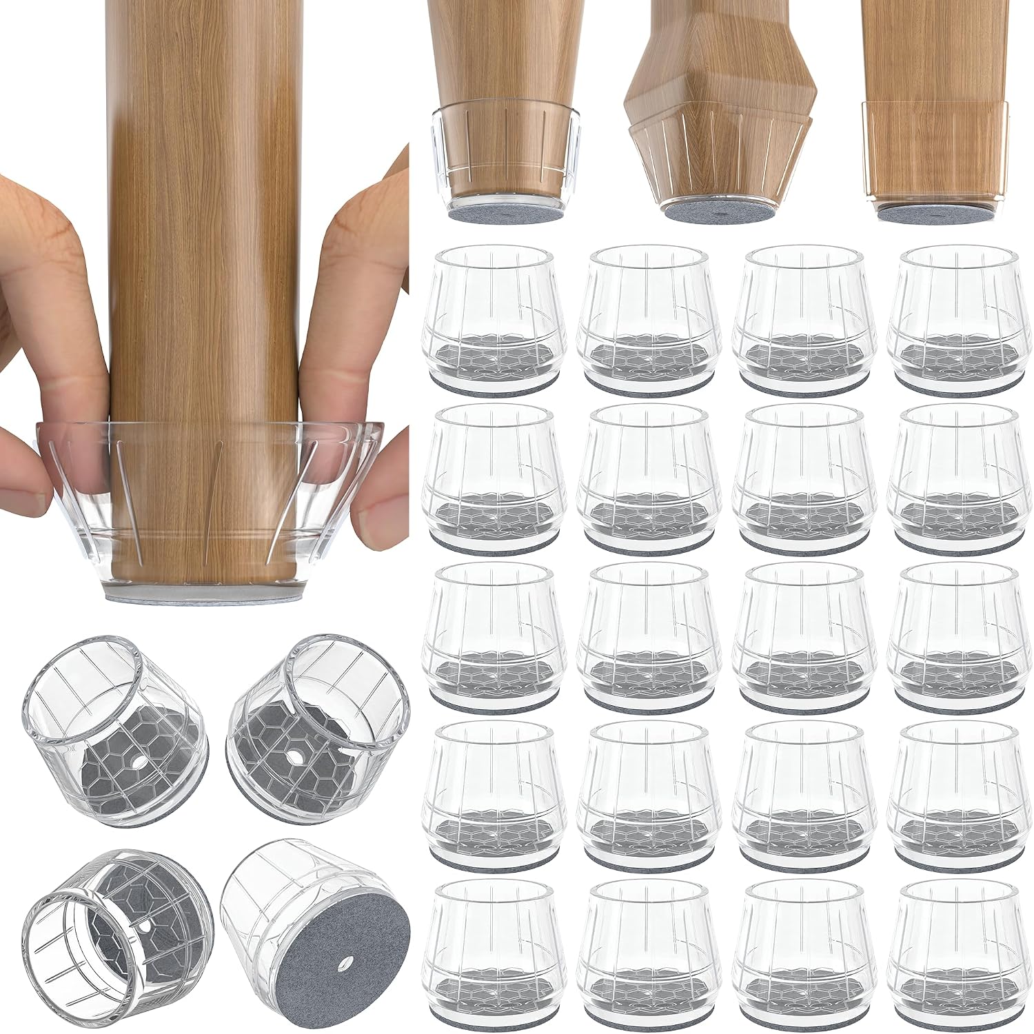 24PCS Thickened Rubber Chair Leg Floor Protectors