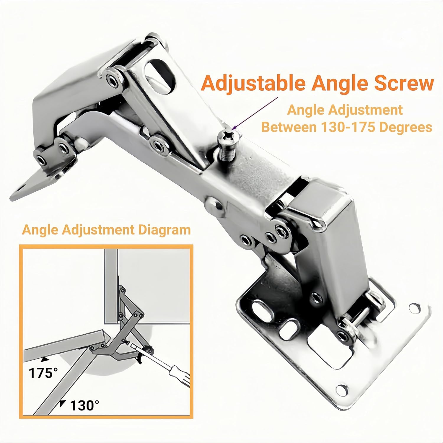 2 Pair 175° Wide Opening Soft Close Concealed Cabinet Hinges
