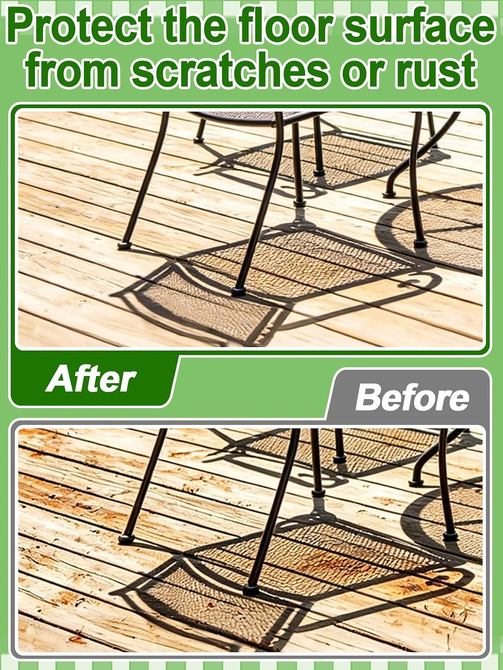 36 Pack 1.5 Inch Wrought Iron Patio Chair Leg Caps