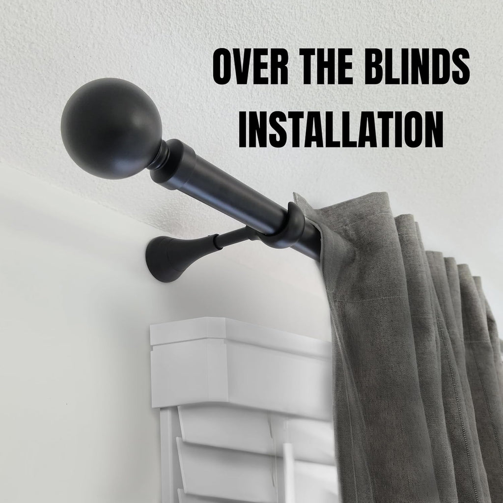 2pcs Black Extended Heavy Duty Curtain Rod Brackets