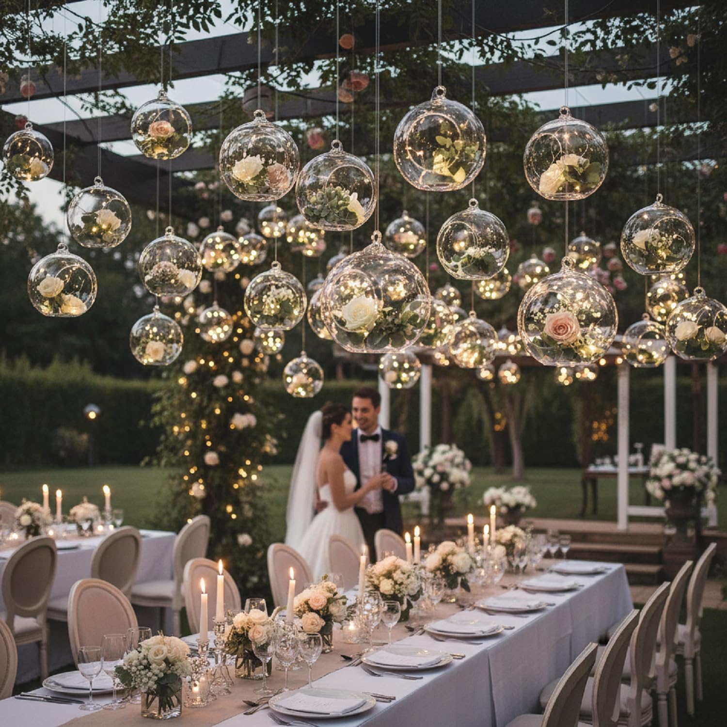 24 Clear Fillable Glass Orb Tealight Holders