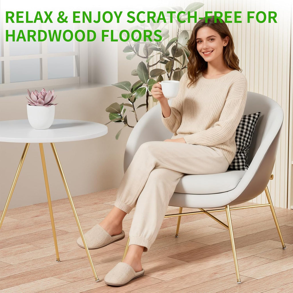 24pcs Clear Silicone Felt Round Chair Leg Floor Protectors